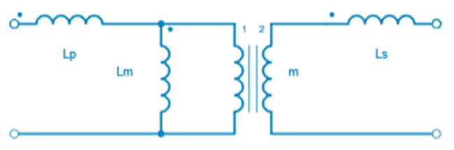 Coupled inductors equivalent transformer